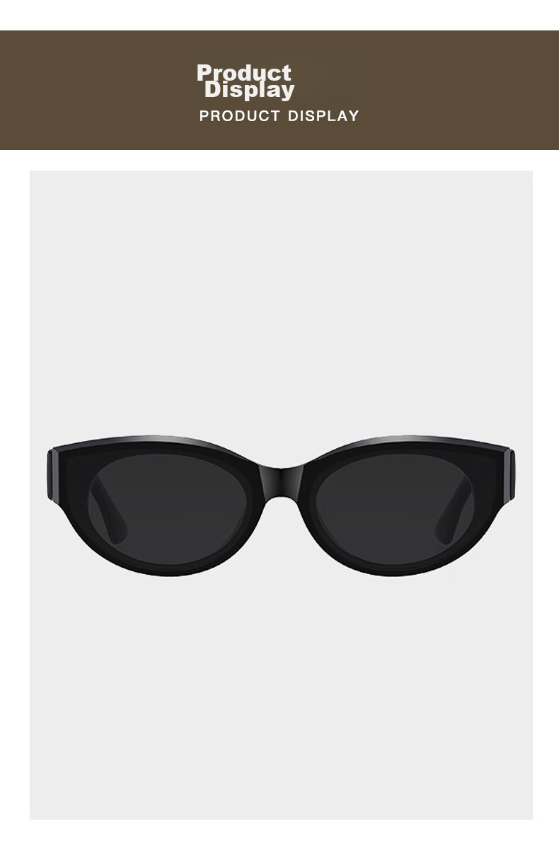 Cuntiandaofu Cat Eye Sunglasses, Sunglasses, Polarized UV Protection Sunglasses GM Sunglasses for Women, Korean Style, Black Frame with Black Lenses 15