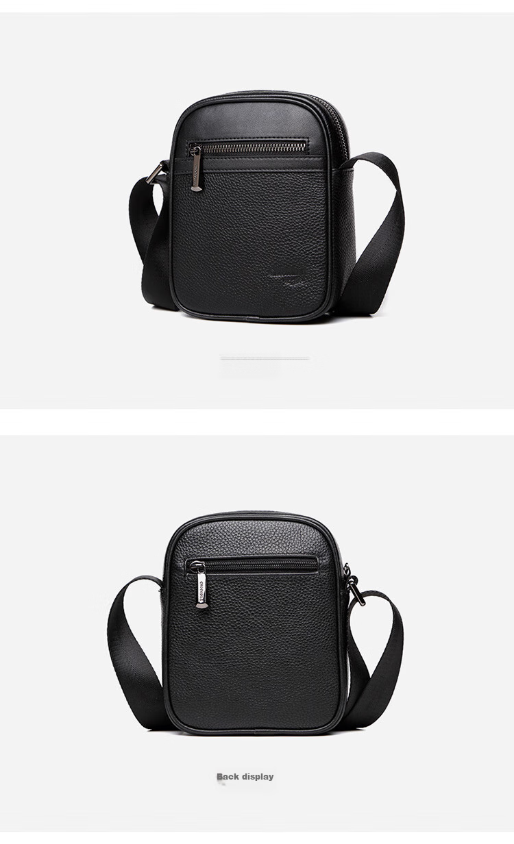CROCODILE Top-Grain Leather Youth Shoulder Bag, Men's Fashionable Phone Pouch, Versatile Crossbody Small Bag, Birthday Gift T2397 13