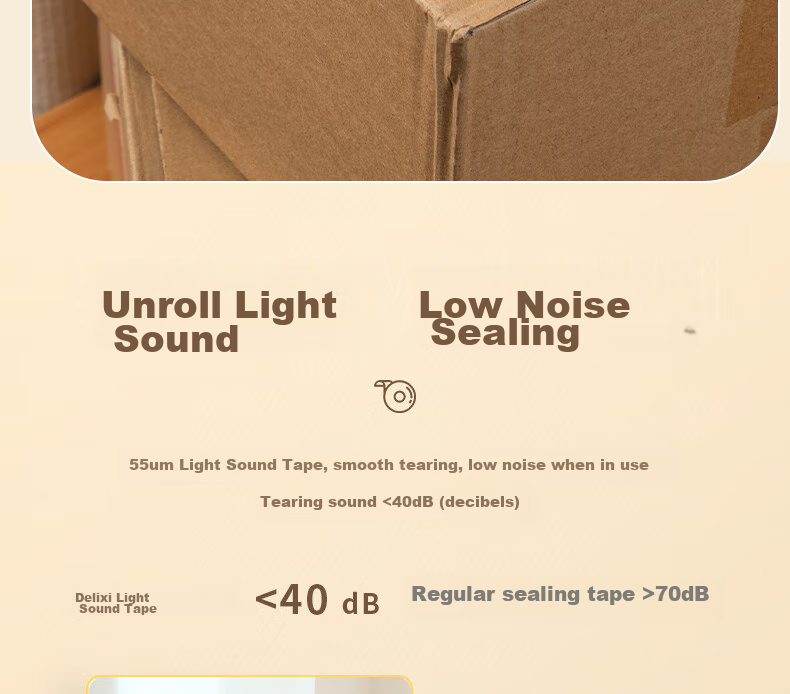 Deli Low Noise Packaging Tape, 48mm*40y*50μm (36.57m/roll), Single Roll, Office Supplies, JD90 3