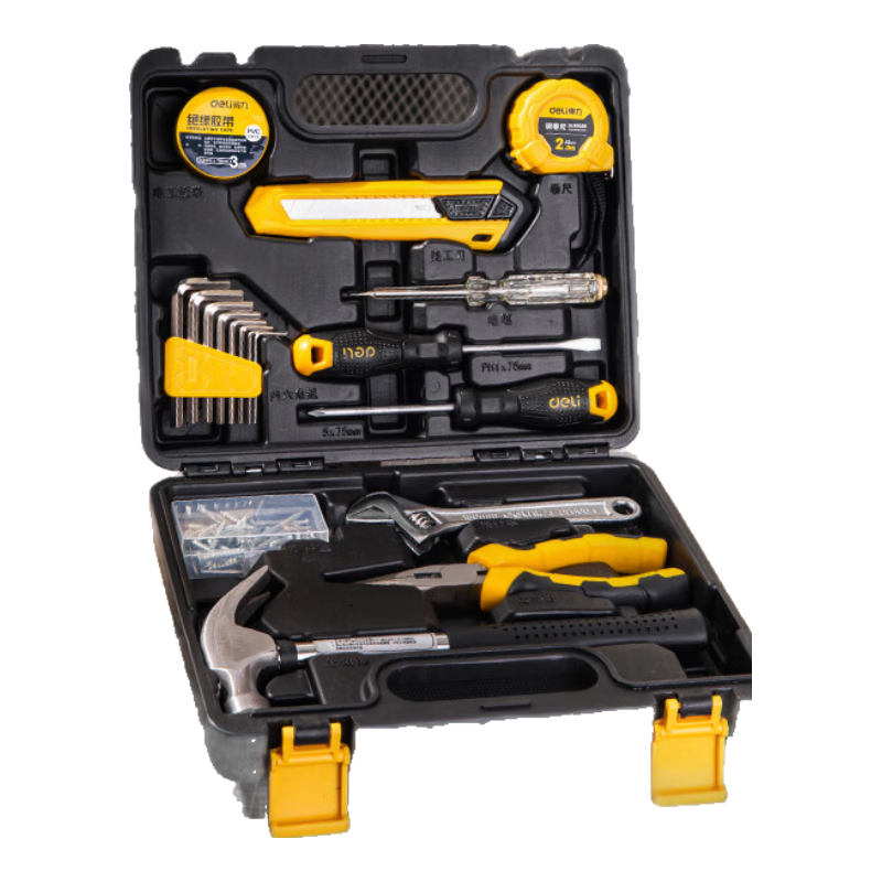 Deli Household Tool Box Set, Cloth Bag Set, 18-Piece Set, Electrician Woodworking Repair Hardware Manual Tools