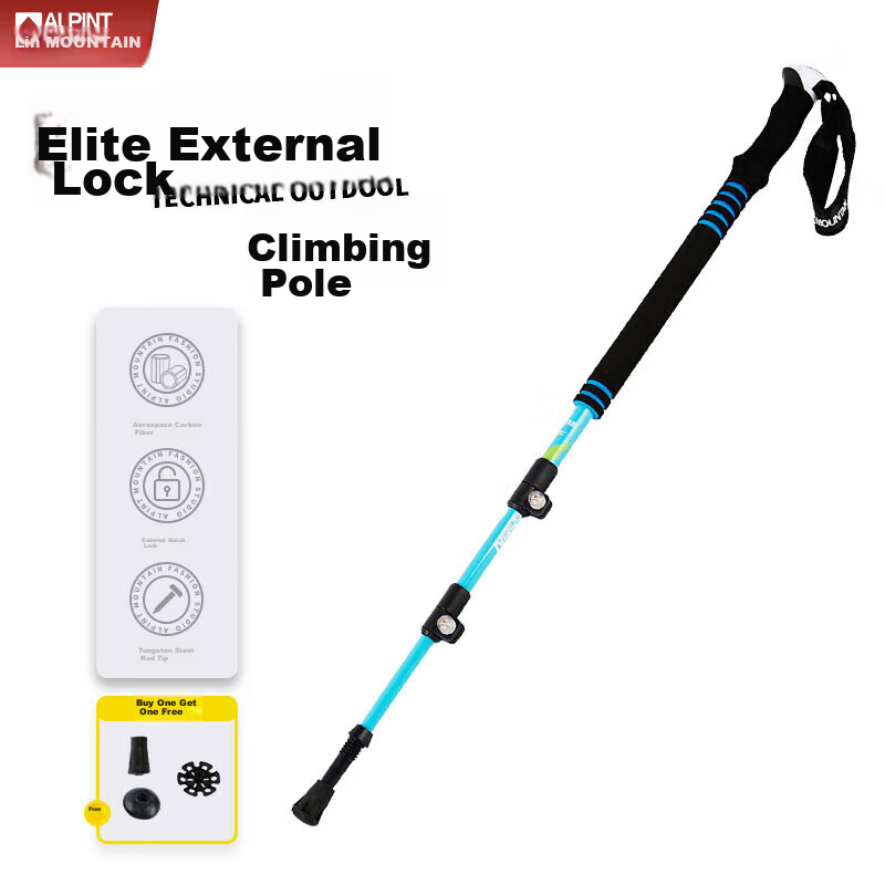 ALPINT MOUNTAIN Carbon Fiber Outdoor Trekking Pole for Men And Women, Lightweight Telescopic Three-Section Hiking Poles with Anti-Slip Desig