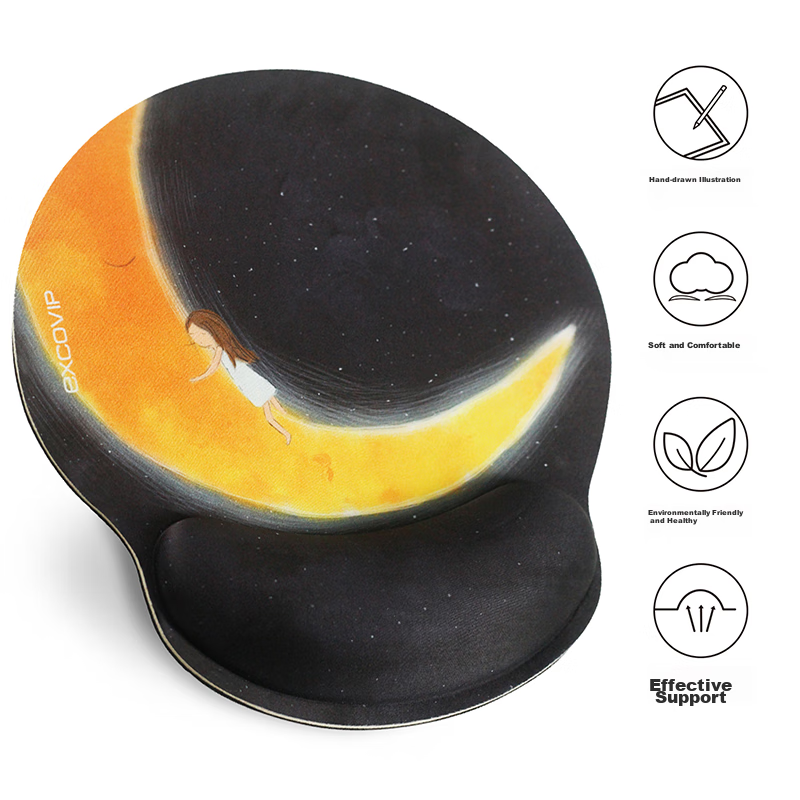 EXCO Dual-Use Magnetic Leather Wrist Rest Mouse Pad, Large Hand Support, Computer Office Ergonomic Leather Wrist Rest Non-Slip Pad, Brown 0666 6