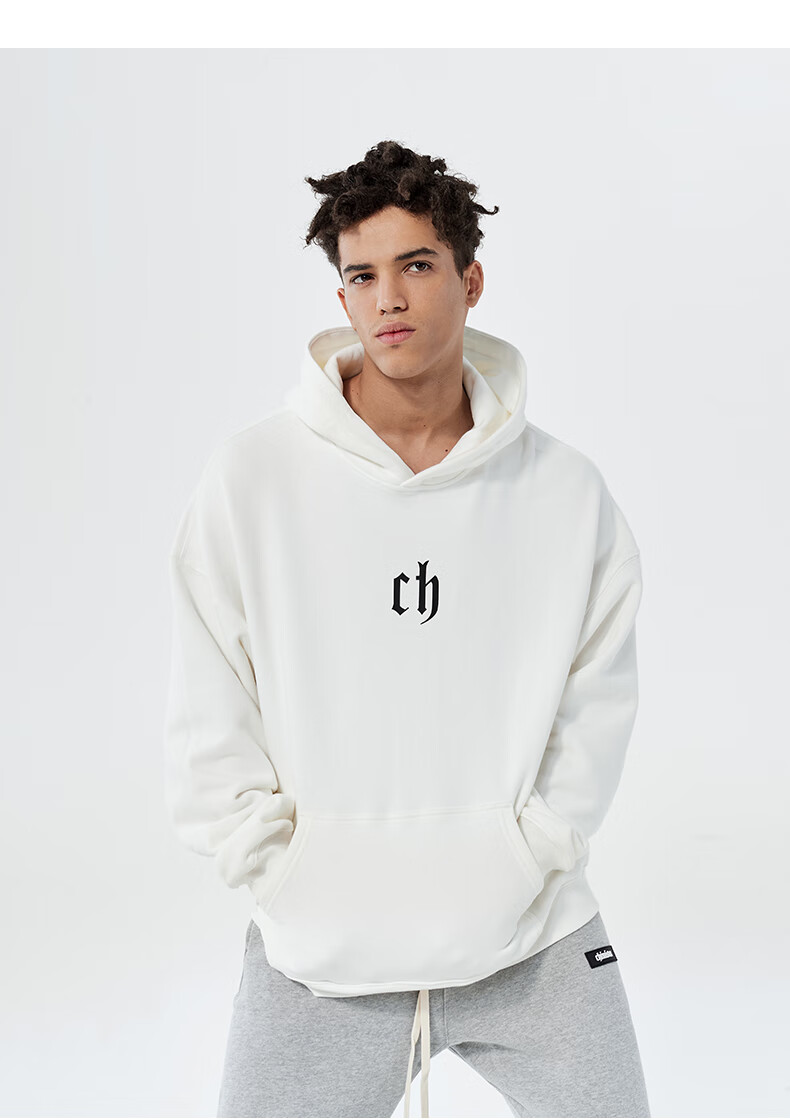 CHINISM CH Sweatshirt for Men, Spring And Autumn Classic Simple Couple's Top, Heavyweight American-Style Hoodie, Sports Casual Pullover Hooded Sweatshirt 18