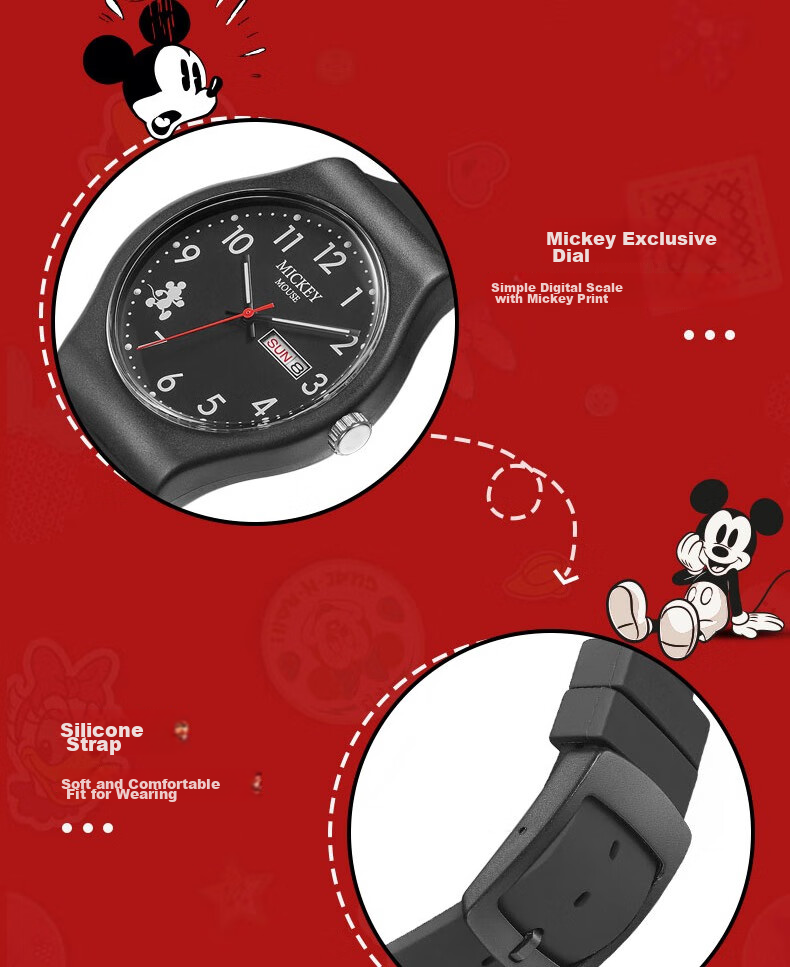 Disney Mid-Autumn Festival 2026 New Model Watch for Middle And High School Exams, Waterproof Quartz Wristwatch for Boys, Youth Student Gift 14