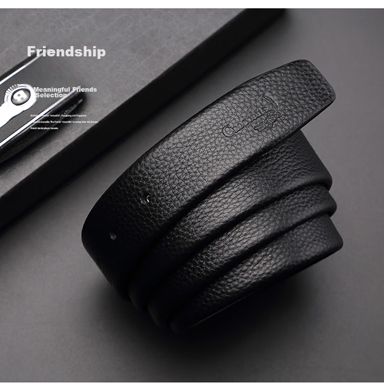 CROCODILE Men's Belt, Top-Grain Leather, No Pin Buckle, with Holes, Casual Belt for Men, Waist Belt ZT068 7