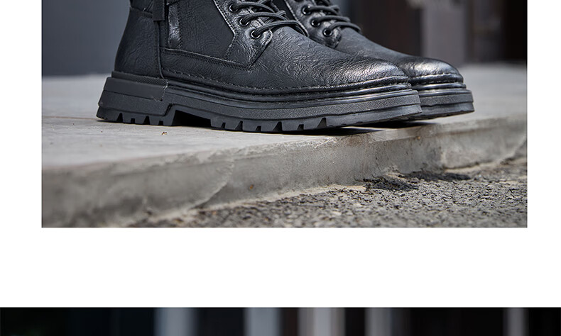 Camel Brand Martin Boots Outdoor Casual Work Boots British Style Motorcycle Men's Shoes P14W342602 Black 39 19