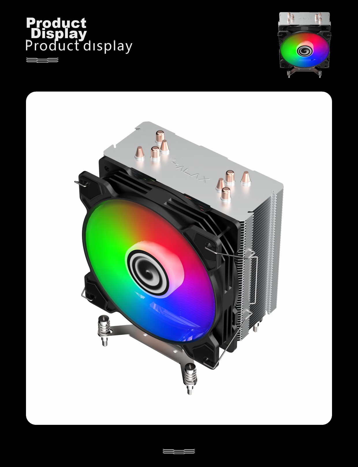 Yingchi Fengrui V6DL Digital Display CPU Air Cooler (Anti-Gravity 6 Heat Pipes / Compatible with 1700/AM5/ARGB Sync / PWM Temperature Control / Multi-Platform / with Thermal Paste) 9