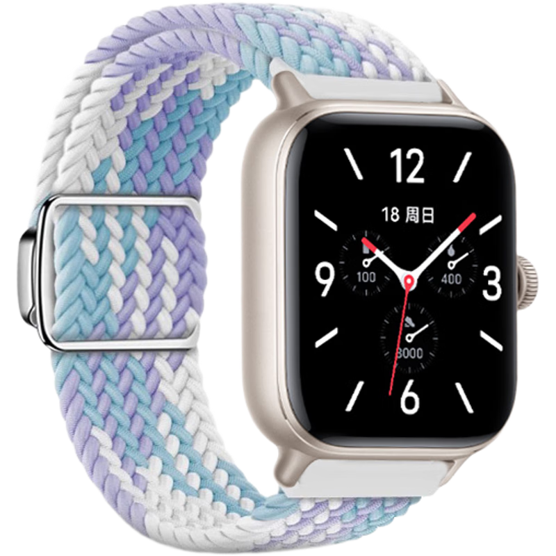Iboann Magnetic Woven Band Compatible with Vivo Watch GT, Elastic Nylon Replacement Strap for IQOO Watch GT, Protective Case Film Wristband Accessory for Vivo Watch GT