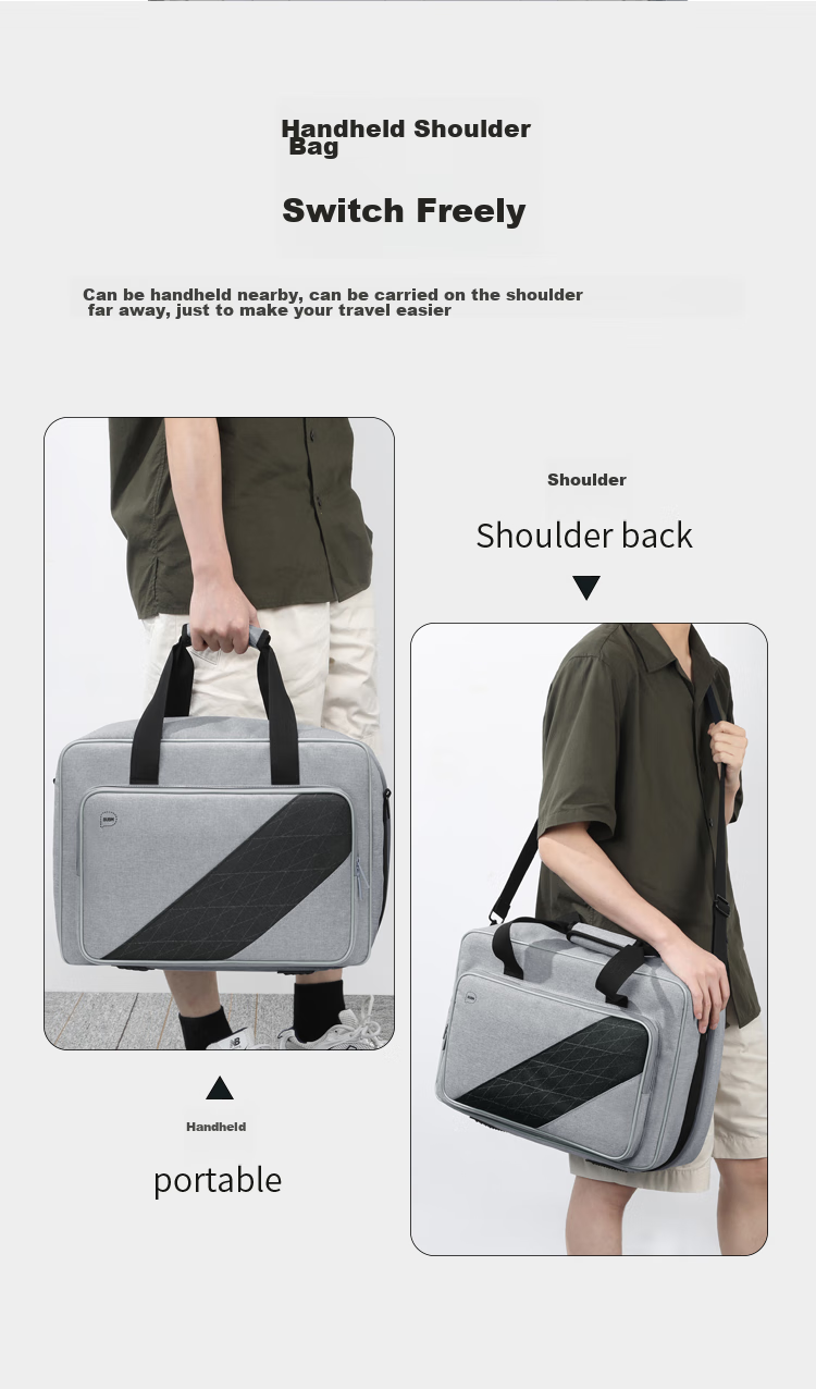 BUBM Large Capacity Storage Bag, PS5 Game Console Organizer with Accessories, Crossbody Handheld Portable Storage Bag, Gray 7