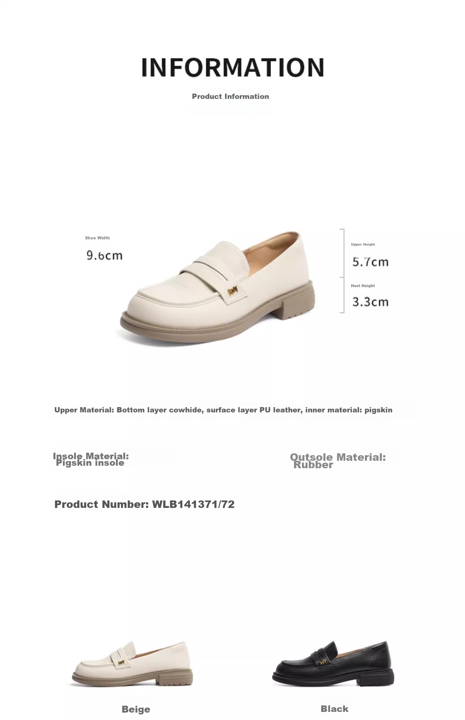 RED DRAGONFLY Loafers for Women, Spring And Autumn British Style Square Toe Soft Sole Flats, Square Heel Leather Shoes WLB14137 Beige 36 8