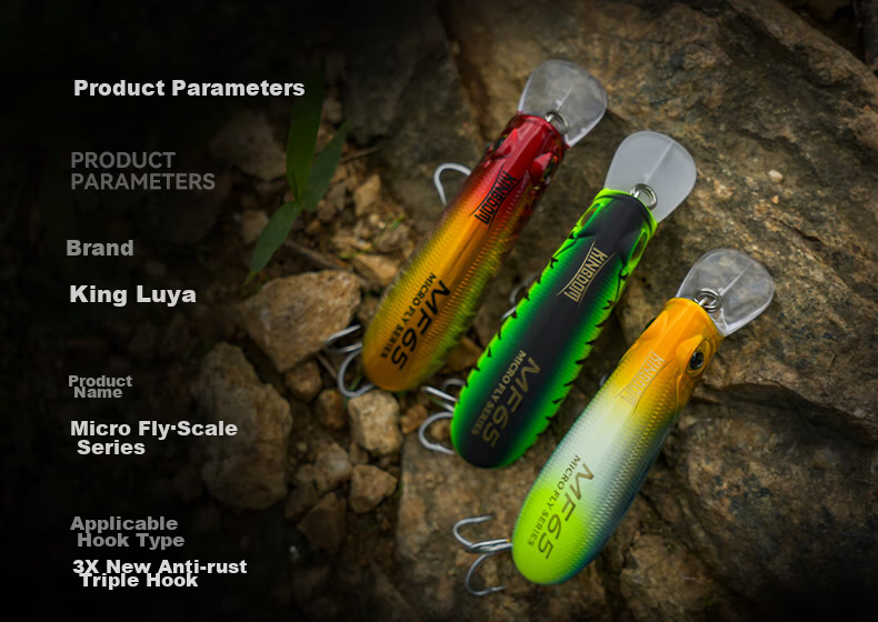 Guowangliya Lure Micro-Fly Scale Series Minnow Sinking Slow Sinking Floating Lure Artificial Bait Long-Distance Casting for Topmouth Culter And Bass in Black Pits 2