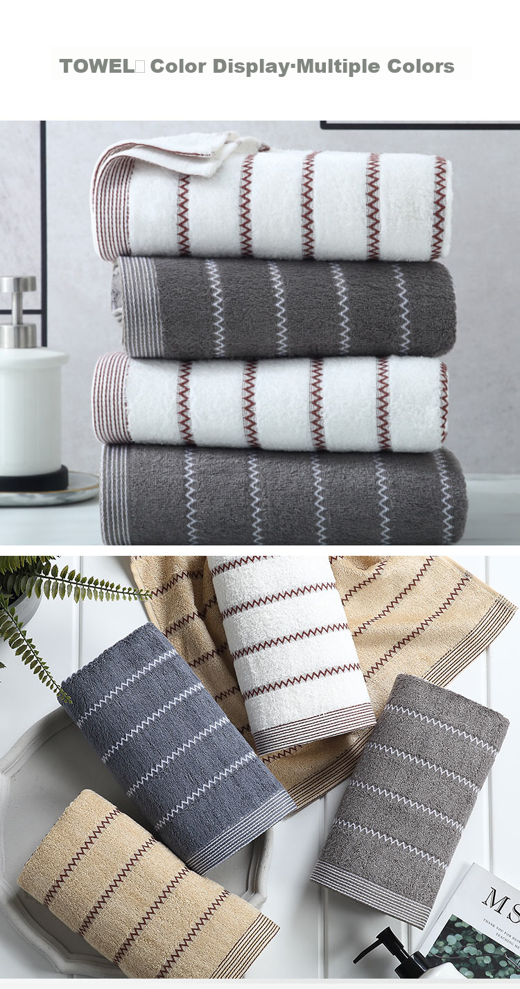 Zhuyibai Bamboo Fiber Towels, 2 Pieces, Adult Thick Absorbent Face Washing Bath Towels, Hair Drying Towels, Hand Towels, White + Gray Sports 8