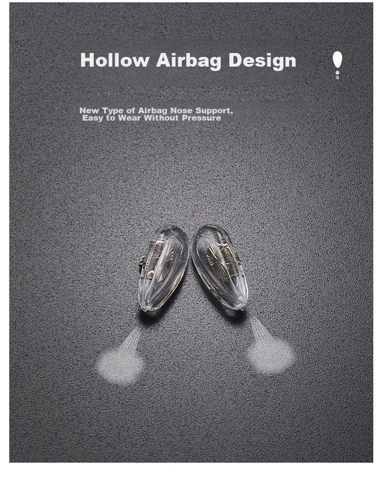 LOVECRAFT Air Cushion Copper Core Nose Pads Screw Type *5 Pairs, Silicone Ultra-Soft Air Anti-Mark Non-Slip 4