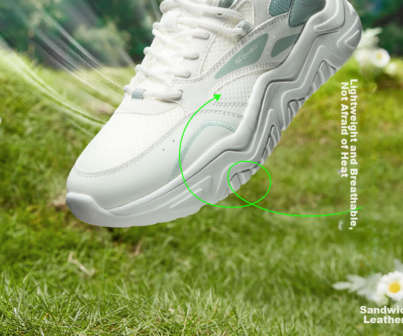 361° Women's Sports Shoes, Spring And Summer Mesh Thick-Soled Heightening Casual Commuter Dad Running Shoes for Women, 682426763F-1 6