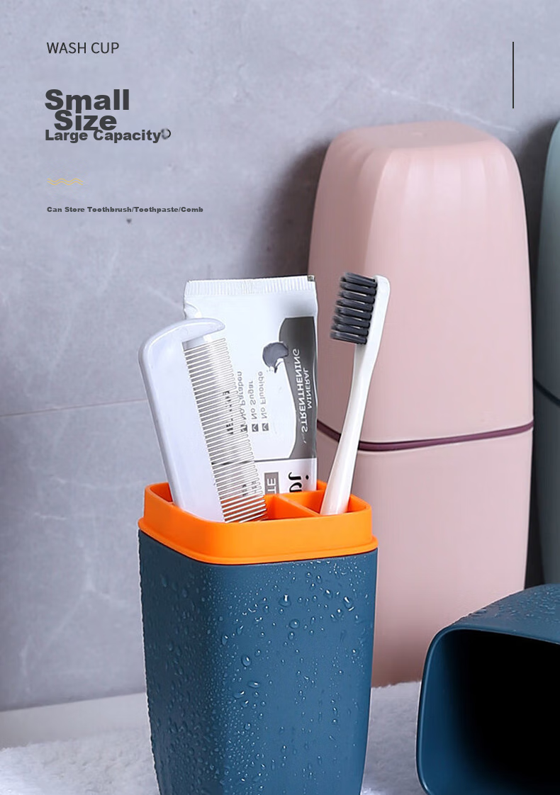 40,000 KM Travel Toiletry Set Portable Rinse Cup Refillable Bottles Foldable Toothbrush 3-Piece Travel Toiletry Kit 4
