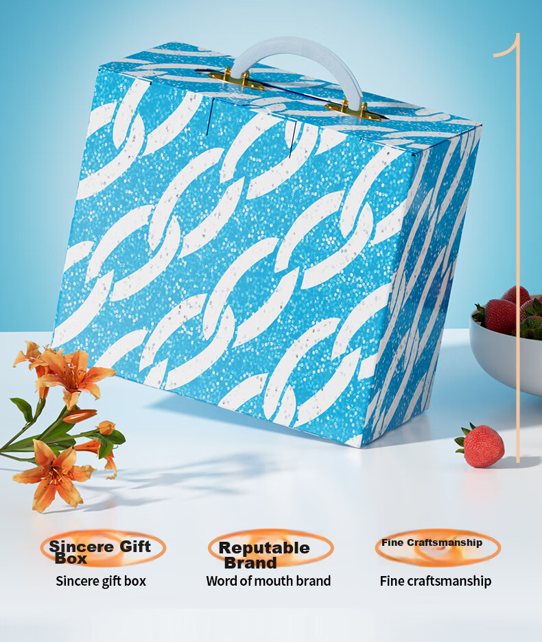 Xinya Gift Box, Empty Blue Box for Birthday And Christmas Packaging, Storage Box for Holidays, Gift for Girlfriend Or Boyfriend, Snack Container 2