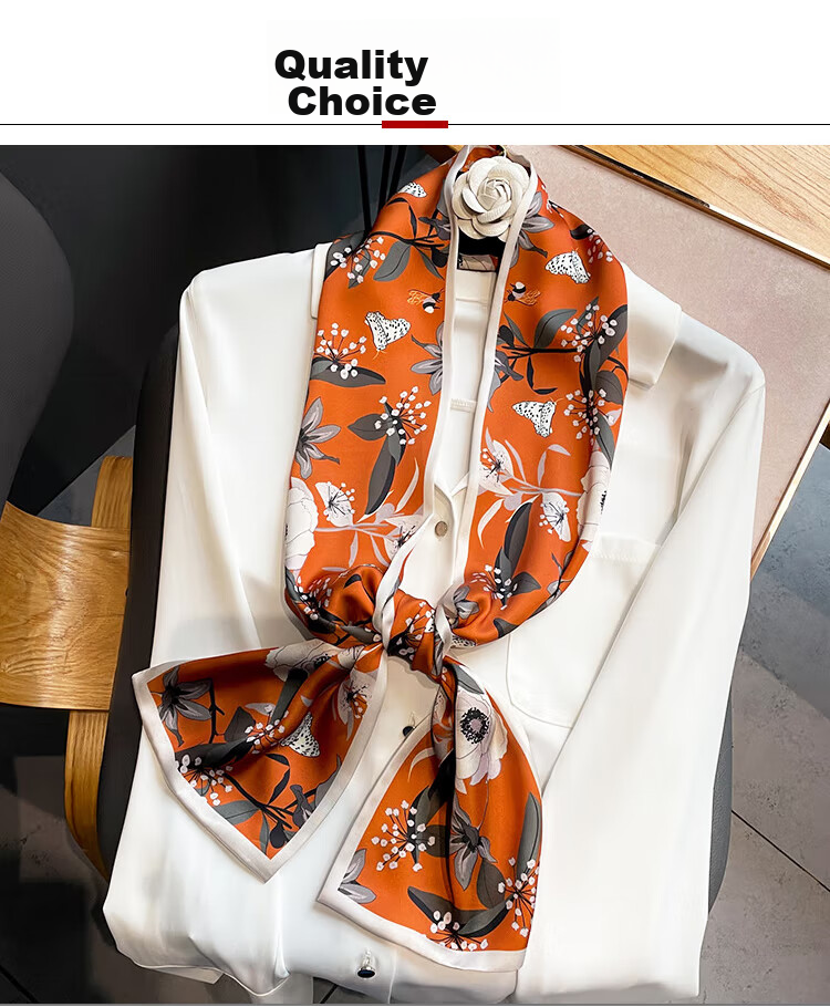 GLO-STORY Women's Scarf Korean Style Long Versatile Floral Square Scarf Gift for Mom Mother's Day Birthday Gift Box Set 1