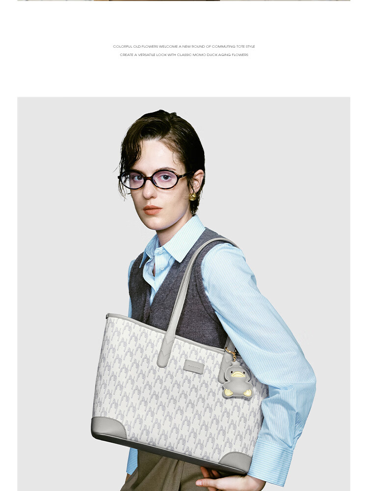 NUCELLE Women's Handbag 2026, Light Luxury Niche Duck Tote Bag, Large Capacity, Commuter Shoulder Bag for College Students, Gift for Wome 27