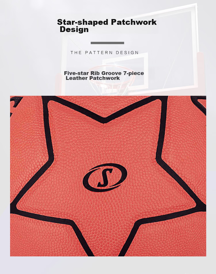 SPALDING Star Basketball Unique 7-Piece Star Formation Man 7 PU Material Highlight Series 77-362Y Fluorescent Orange 3