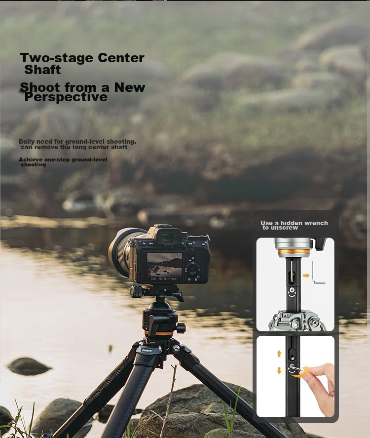 Fotopro Origin (20th Anniversary Edition), Lightweight Travel Photography Pure Carbon Fiber Irregular Design Panoramic Ball Head, Digital Camera Mirrorless Photography Tripod 11