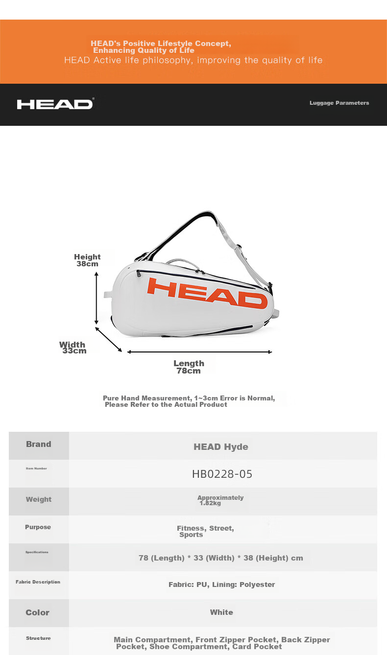 HEAD Tennis Bag, Holds 3, 6 Or 12 Rackets, Professional Racket Case for Men And Women, Badminton Bag, Single Shoulder Crossbody Large Capacity 7