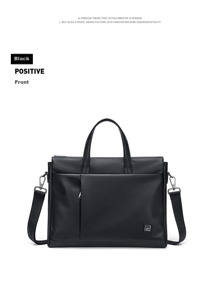 POLO Leather Briefcase, Men's Business Handbag, 16-Inch Laptop Bag, Horizontal Style, Single-Shoulder Document Bag, Birthday Gift 21