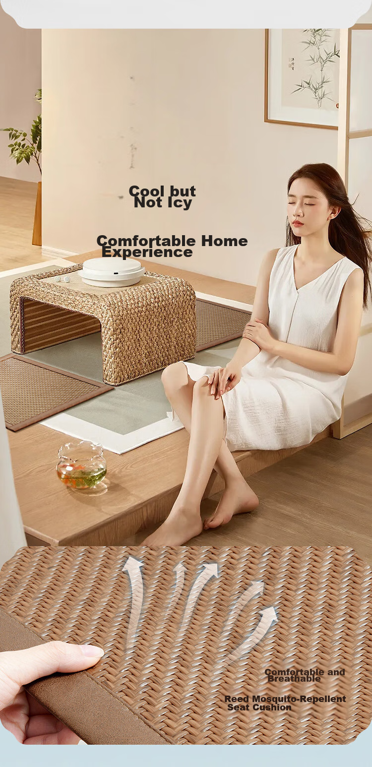 Qiqijia Summer Cool Seat Cushion Rattan Mat Wooden Chair Pad Cooling Mat Chinese Redwood Sofa Cushion Seat Pad Chair Mat 50*50 1