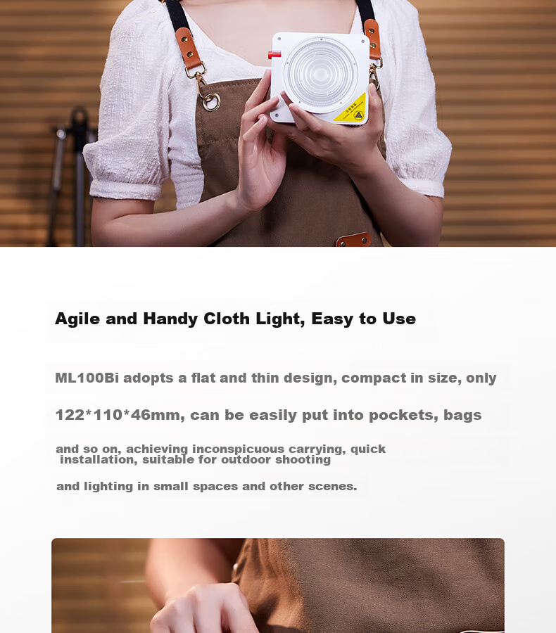 Godox ML100Bi Photography Light, Dual Color Temperature Adjustable, Portable Night Shooting Light, Portrait Fill Light, Outdoor Studio Film Video Camera Light [ML100Bi Kit1 Set] 4