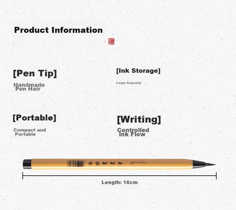 Liupintang Small Regular Script Brush Pen, Soft Calligraphy Brush, Elegant Pen, Fountain Pen-Style Calligraphy And Painting Tool for Adults, Water-Filled Ink, Line-Drawing, Large And Medium Regular Script, Sheep And Wolf Mixed Hair, Chinese Painting Fine Brush 8