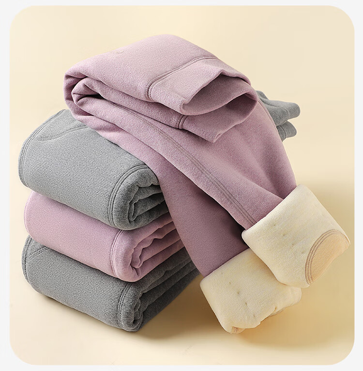 MiiOW Kids Three-Layer Thickened Thermal Pants Boys Autumn Winter Fleece Knee Protection Long Johns Boys Mid to Big Kids Inner Wear Leggings 4