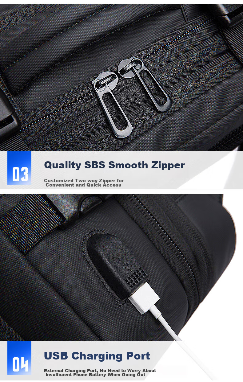 Bange Large Capacity Multifunctional Travel Bag, College Student Gift, 16-Inch Laptop Backpack, Black Small 20