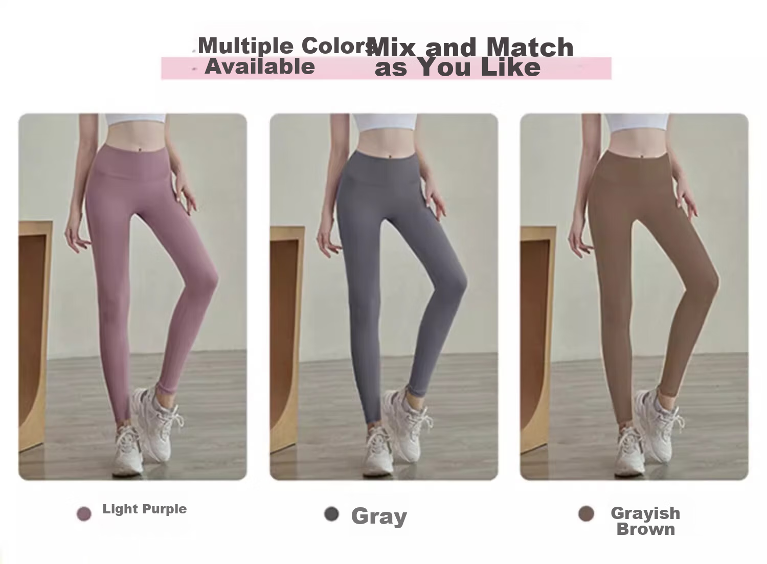 Youyou Yoga Pants for Women, High-Waisted Elastic Tight-Fitting Leggings, Outer Wear Sports Pants Two-Piece Set J21016XY Gray Purple Regular Style 2XL 3