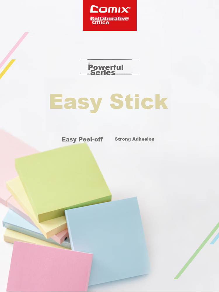 COMIX 12 Packs Sticky Notes/Notepads/Notebooks/Reminders (76x51mm), Random Colors, D5001 1