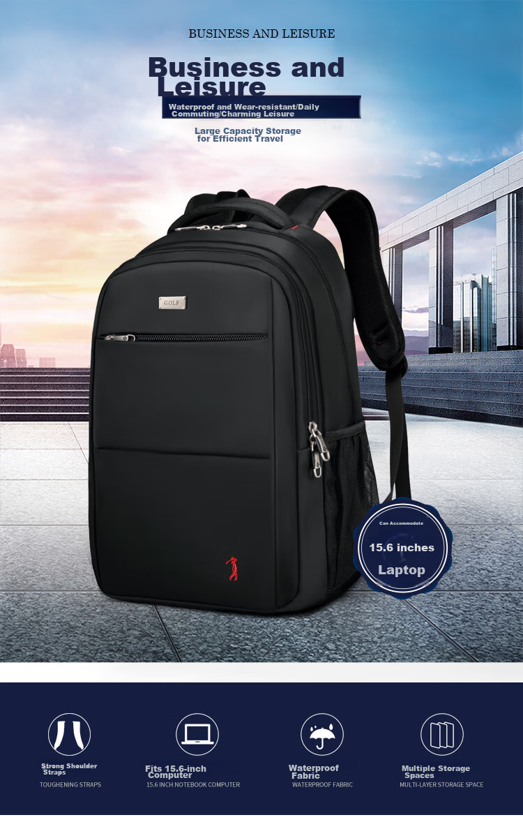 GOLF Business Casual Backpack for Men And Women, 15.6-Inch Laptop Bag, Large Capacity Backpack for Students 1