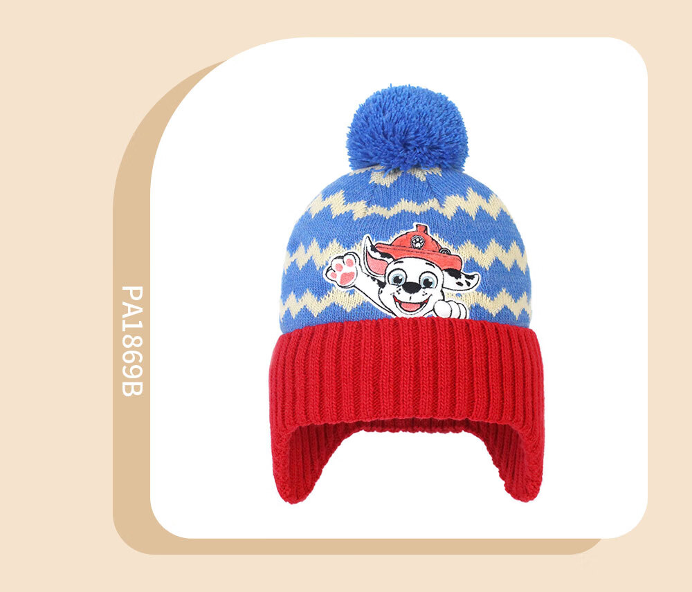PAW PATROL Kids Windproof Knit Hat Autumn Winter Fleece Lined Ear Protection Beanie PA1869A 2