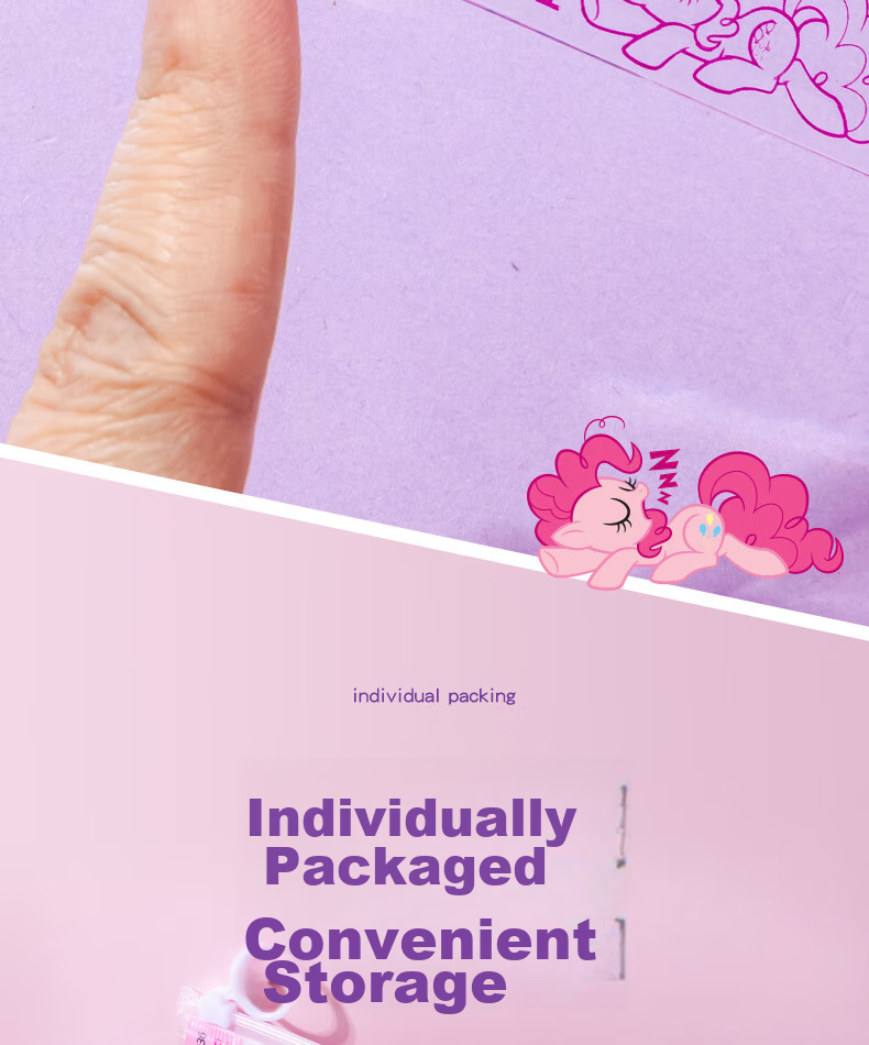 YIZHENG Drawing Set, Stationery, My Little Pony High-Quality 20cm Ruler Set of Four Pieces, Elementary School Students' Special Straight Ruler Triangle Ruler Protractor, Purple Set 5936 9