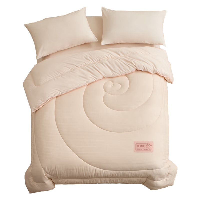 Hengyuanxiang Comforter, Class A Antibacterial, 10% Soybean Fiber Filling, Autumn And Winter Quilt for Two People, Thickened, 6 Jin (3 Kg), 2.2*2.4m, Glutinous Rice Pink
