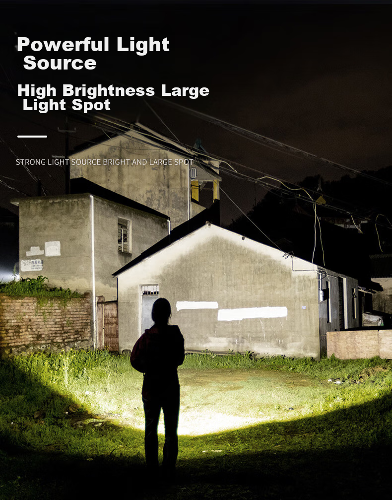 SHENYU Flashlight with High Brightness, Zoomable Lens, Long-Range Beam, Long Battery Life, Outdoor Survival Lighting, Emergency Power Outage Light, Sky-Piercing Beam, 100000 Lumens 17