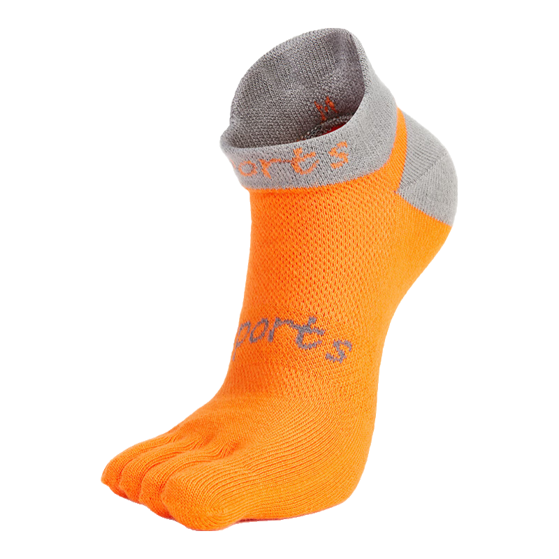 TFO Competition-Grade Quick-Dry Five-Toe Socks, Breathable Running Socks, Outdoor Hiking Trail Socks A2202310 Orange