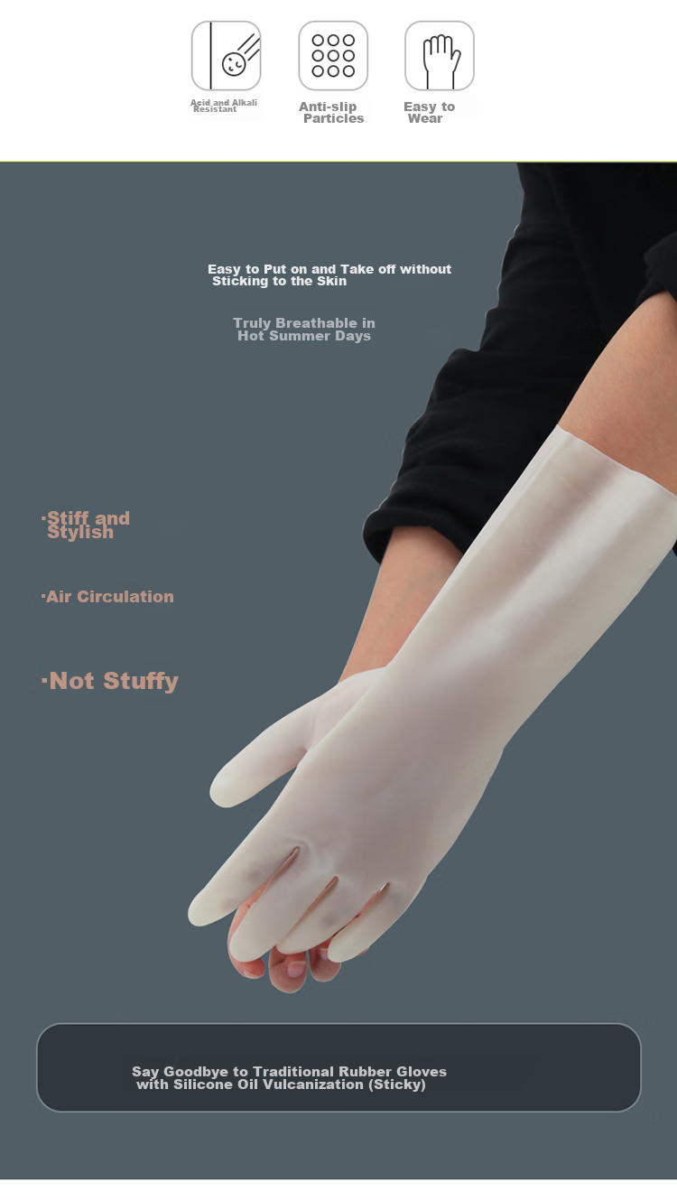 EAST Household Gloves, Catering Kitchen Protective Nitrile L Size *1 Pair, Odorless Thick Durable Rubber 2