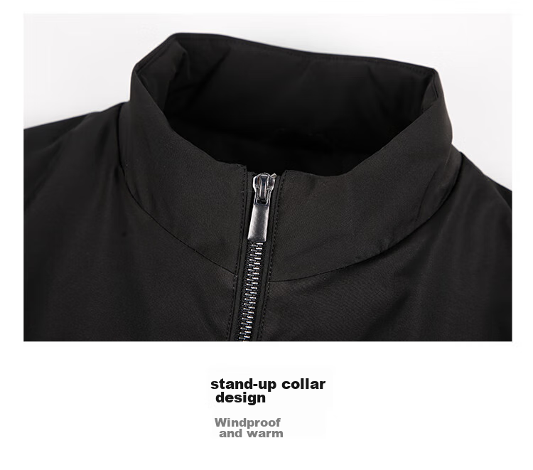 TRIES Men's Padded Jacket, Autumn And Winter Warm Embroidered Coat, Thick Windproof Stand-Collar Cotton Outerwear for Me 7