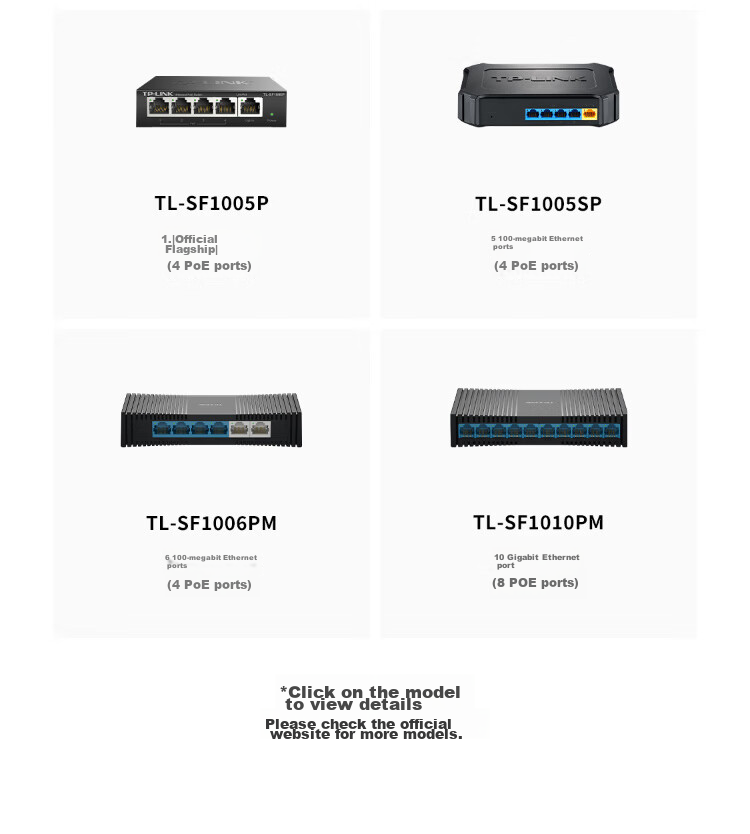 TP-LINK 6-Port 100Mbps Switch with 4 PoE Ports, Surveillance Network Hub Splitter Diverter TL-SF1006LP 9
