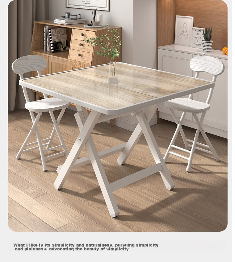 Chibailun Folding Table, Dining Table for Small Apartments, Foldable Eating Table And Chairs Set, Simple And Portable Small Square Table 10