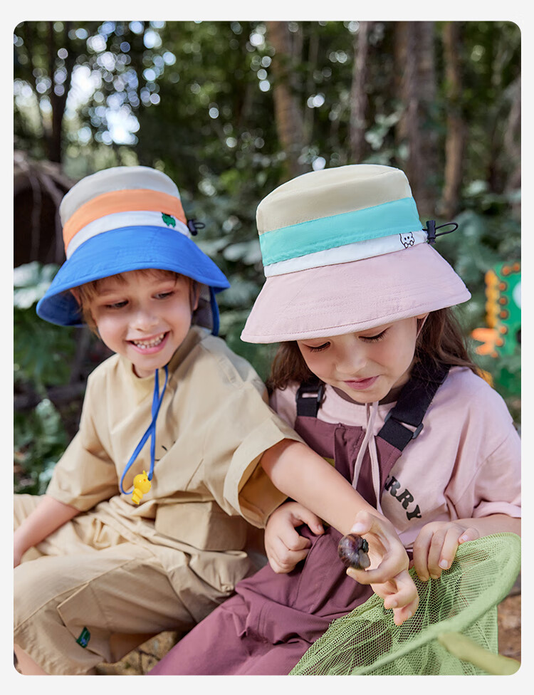 Lemonkid Children's Sun Protection Hat for Boys And Girls, Summer Sun Hat, Fisherman Hat, Shawl Bucket Hat, Grape Milkshake Color, Size 50 26