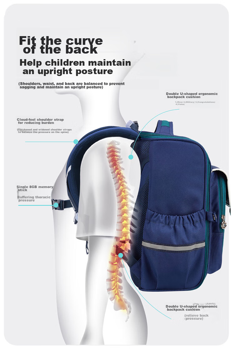 KVG Schoolbag for Primary School Students, Children's Backpack with Spine Protection And Load Reduction, Suitable for Grades 1-3, Double Shoulder Bag for Boys And Girls 5