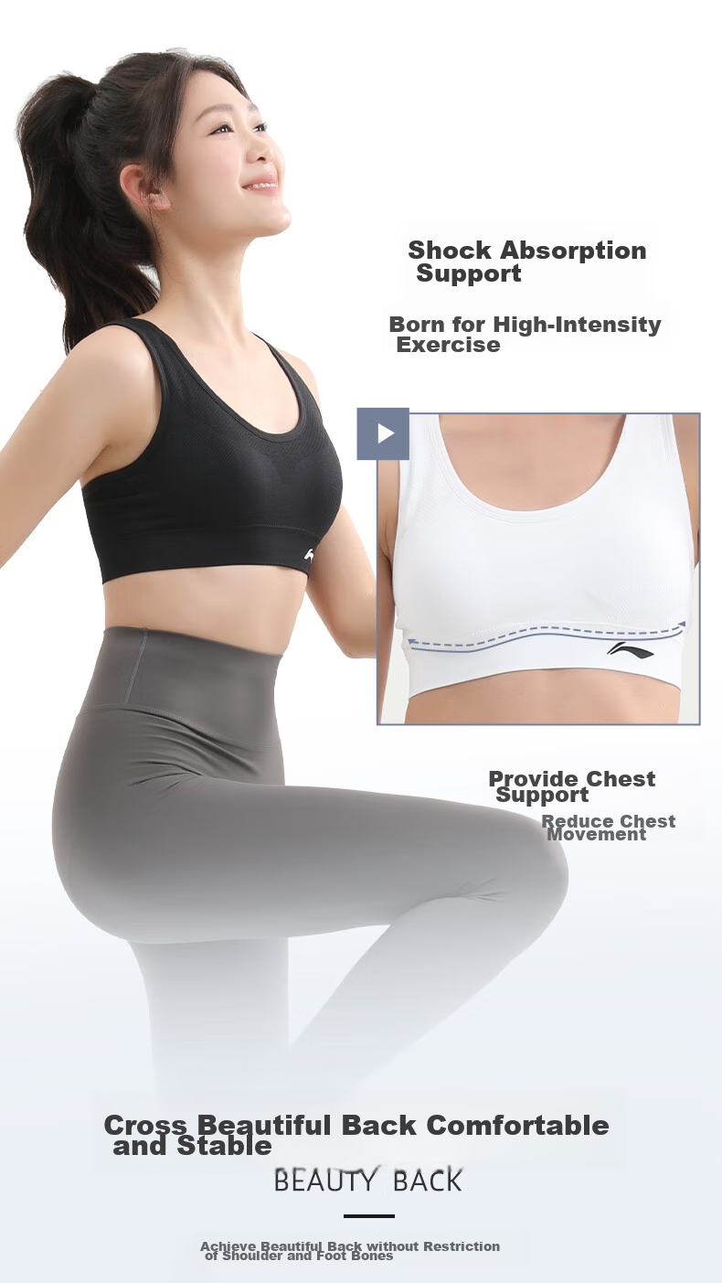Li-Ning Women's Sports Bra, High Support Yoga Bra, Beautiful Back Design, Running Anti-Shock And Anti-Sagging, Plus Size Breathable Vest 4