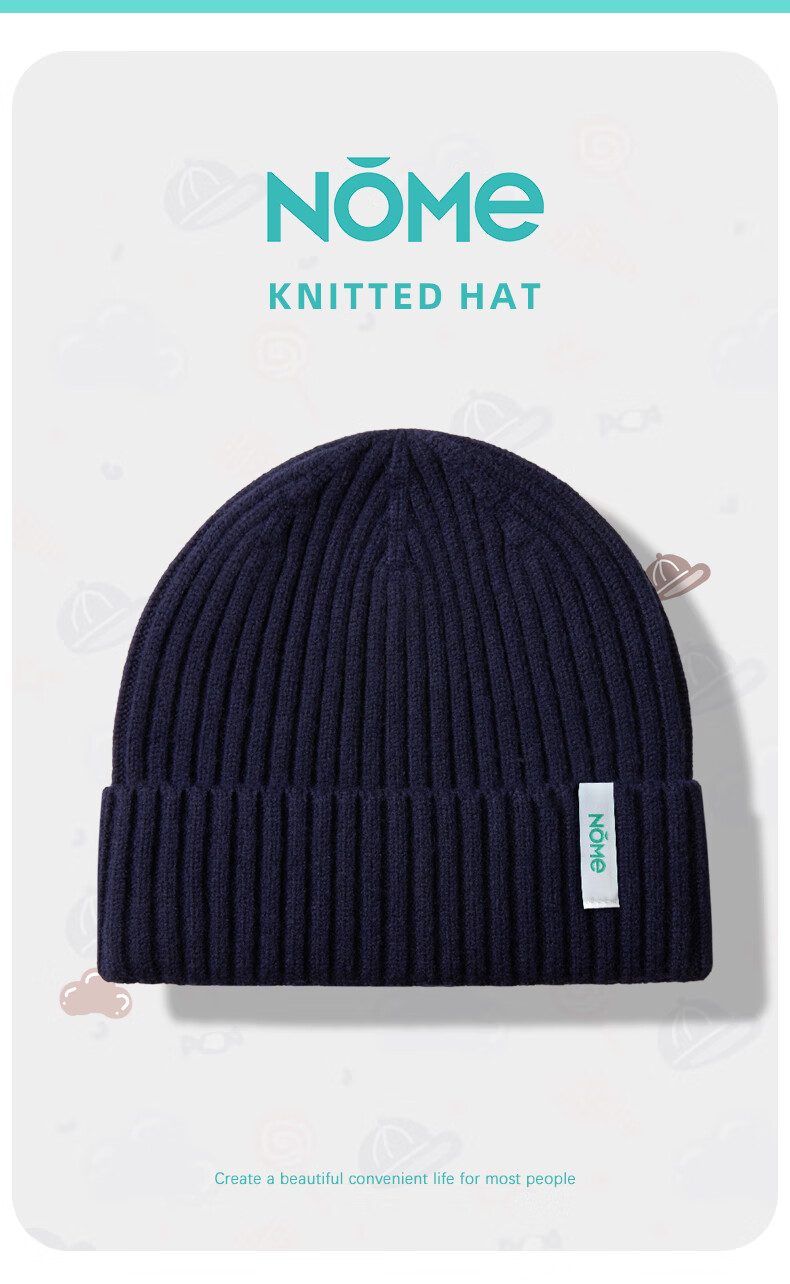 NOMe Knit Beanie Unisex Autumn Winter Warm Outdoor Cycling Windproof Cold Protection Earflap Hat Versatile Knit Cap 3