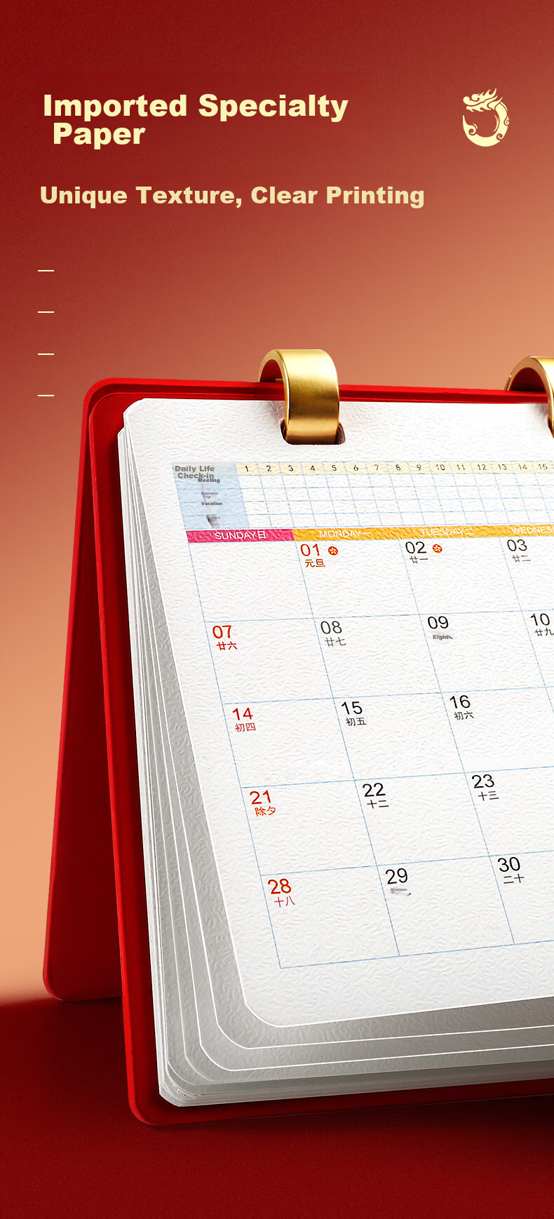 Jinzhi 2026 Leather Calendar, Horse Year Gift Box/red, 2025 Calendar Notebook, Monthly Calendar, Year Calendar, Weekly Calendar, Planner Book, Office Desktop Decoration, Office Gift 11