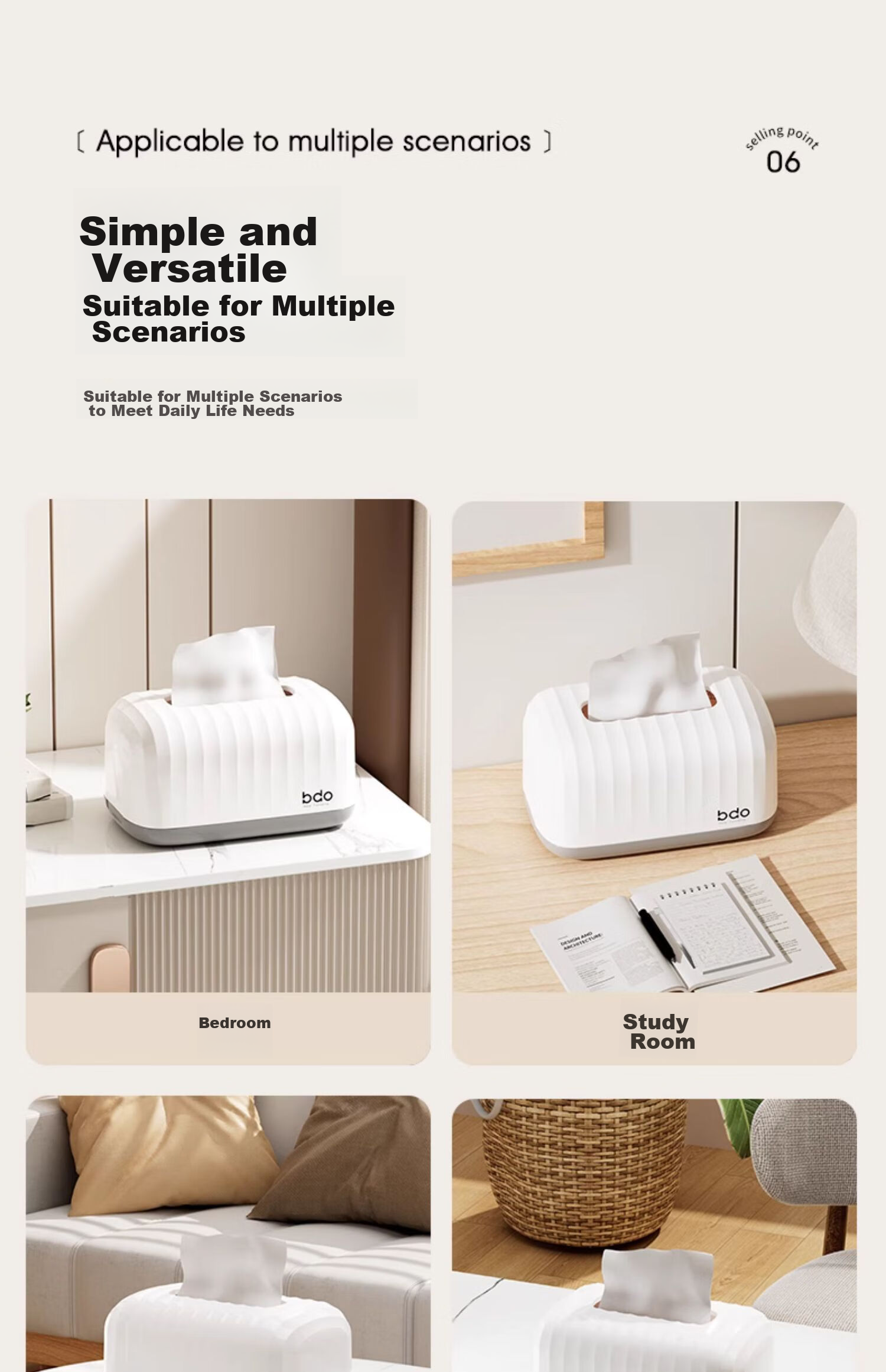BDO Tissue Box, Living Room Coffee Table Dining Table Desktop Tissue Holder with Spring, Paper Towel Dispenser for Office And Bedroom Desk 9