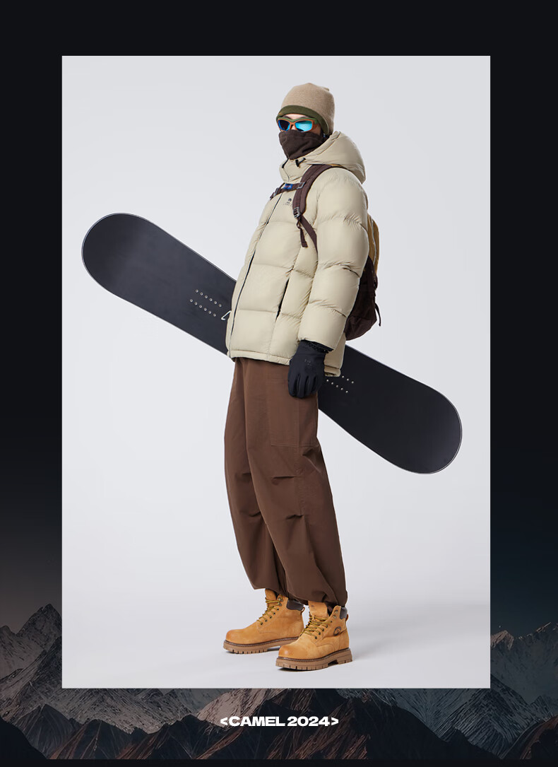 CAMEL Zhichun down Jacket for Men, Winter Thick White Duck down, Couple's Puffer Coat, Warm Outerwear M33CR07131 19